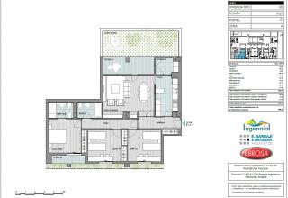 E1 BajoA - Plano 3 dormitorios Ingennial F1